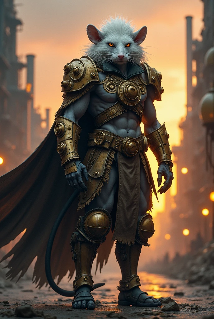 Rat Man Beastman Warrior White hair steampunk