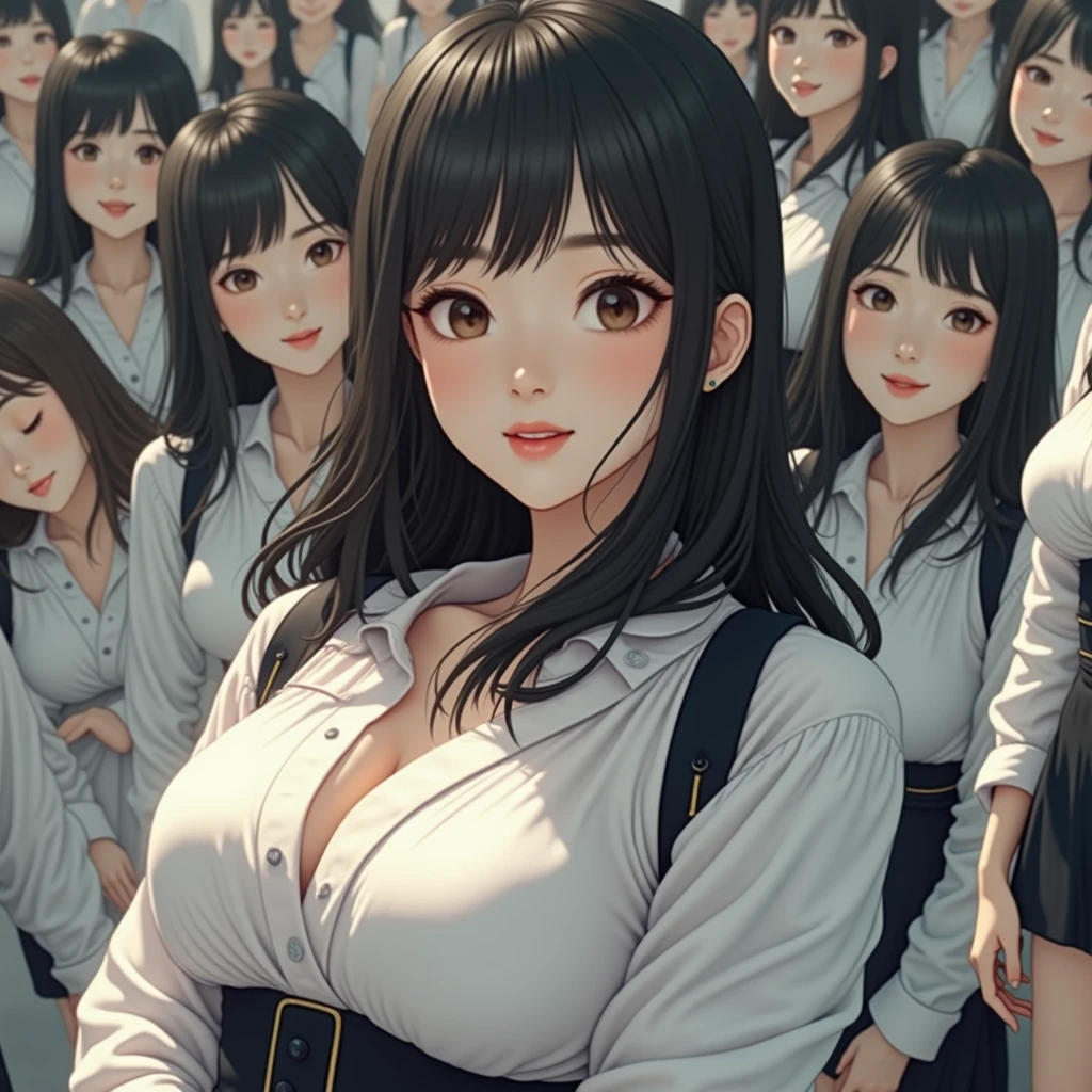 [Japanese Clone girls=Myself], [Perfect Clone girls Raw Photography Art], (16K, Highest quality, Ultra-high resolution, ((Unrealistic, Unprecedented sight, ((A World of Myself Proliferation)), Ultra-realistic))), (Japanese, woman, 26-year-old), (((((Small face, (((((Thick black hair, Semi-long hair)))))))))), ((Very beautiful detailed girls, Accurate body structure, Very detailed body)), (((Big Breasts, Large, swelling breasts))), (((White shirt, Big Breasts強調, I can see the cleavage, Black Mini Skirt))), ((Dark Eyes, Mature face, Cute Smile, A gentle gaze)), (((((Happy laughter))))), (((((Very detailed, 1girl-1,000,000,000,000,000,000,000,000,000,000,000,000,000cloning girls))))), (((((A very detailed and precise description of the doppelganger, Perfectly the same girl, The exact same smile, Perfect same hair, Perfect same clothes, Exactly the same height, 完璧な同じLarge, swelling breasts))))), (((((Myself only))))), (((Perfect description, Filling the Earth 1,000,000,000,000,000,000,000,000,000,000,000,000,000cloning girls-1,000,000,000,000,000,000,000,000,000,000,000,000,000^100,000,000cloning girlsのMyself, 異次元のSuper dense, Super denseの中心に広くフォーカス, I&#39;m happy to be surrounded by countless versions of myself, I want to drown in love with countless versions of myself., I want to be drowned in love with countless versions of myself around me., Holding hands, hug, hug, kiss, Touching breasts))), (((Very detailed, Extremely crowded, Super dense, Super crowded))), ((Bright and soft light)), ((((((((Very detailed and clear hyper-perspective drawing)))))))), (((Subject depth zero))), A bird's-eye view, Everyone is sexy