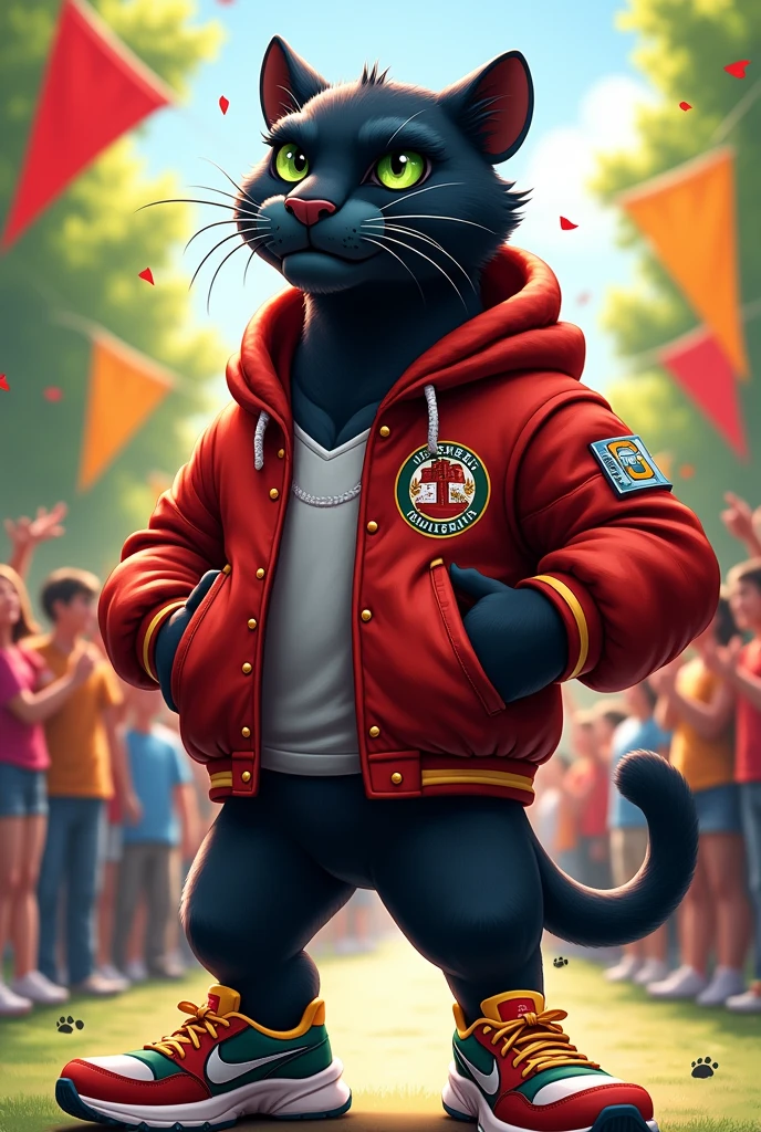 Cartoon panther representing a fierce college jacket 