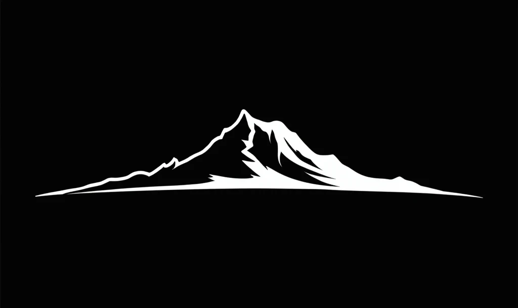 Roraima mountain logo in white with black background