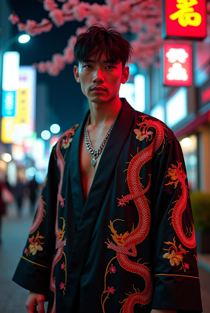 A striking and unique men's outfit inspired by Yakuza characters 0