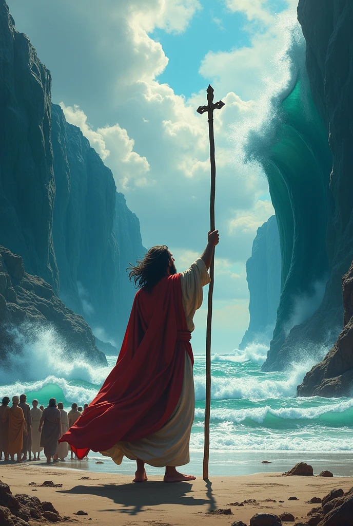 Moses opening Red Sea