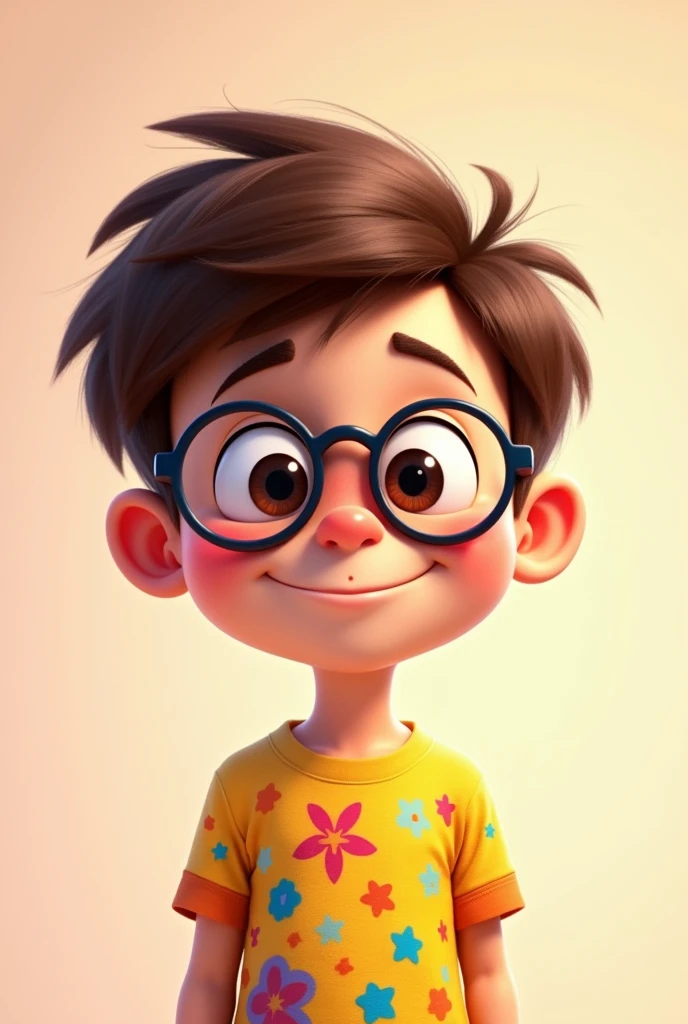 Animated character of a boy with glasses for making a profile or logo
