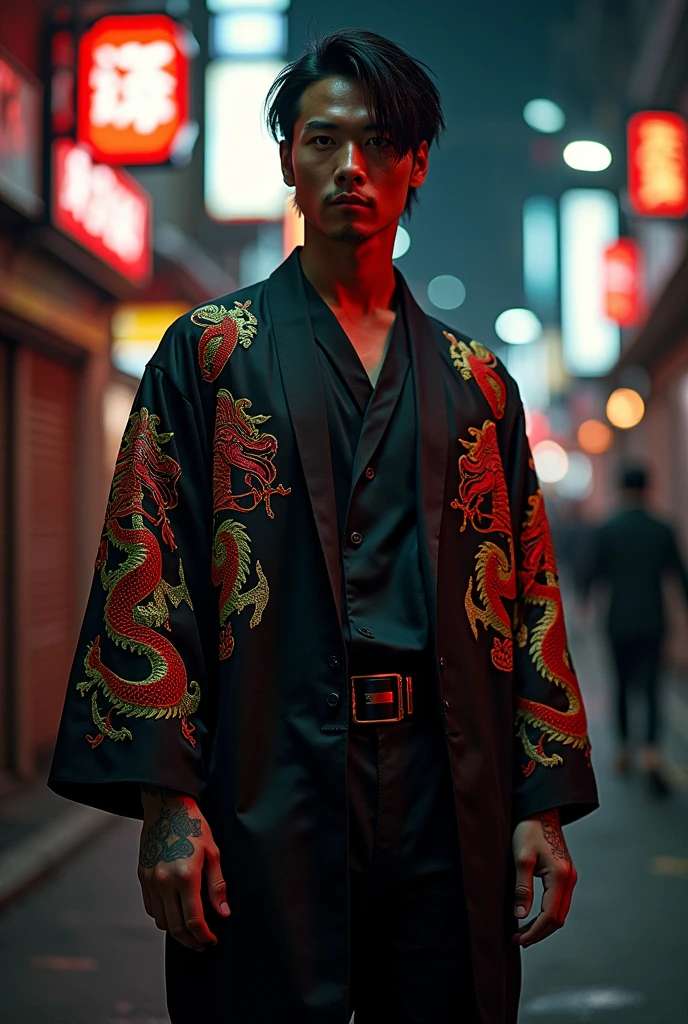 A striking and unique men's outfit inspired by Yakuza characters 0, while having a slightly criminal theme, that it is seen that the character is a serious killer
