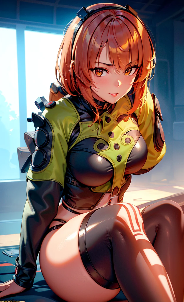 best quality, ultra high resolution,NSFW, professional artwork, ultra detailed, HD, anime style, beautiful mature  woman around 28 years old, she loves you, she wants to protect you , elegant, lovely and compassionate white woman with red hair, orange eyes, dressed as amazon warrior in bikini armor, colossal breasts, ultra gigantic breasts, puffy nipples, nipple areola, lactation,  perfect body, fit body, red lipstick, thick lips, wide hips, slim waist, sexy imposing fierce and badass, cute face with kindness and love, beautiful happy face with a affectionate and sincere look and with a cheerful smile full of love kindness and compassion, thick thighs,  detailed ultra oily-shiny skin, daytime, Standing in a lush and mysterious dungeon with vegetation and ruins at day, sun light highlights her body, making a badass powerful pose while still  showing her kindness and love towards the viewer, showing her love towards the viewer, cowboy shot, close up, Looking at the Viewer with a cheerful smile and love for the Viewer, detailed perfect face, detailed orange eyes, detailed hair, alone, solo, 1 girl, portrait, upper body