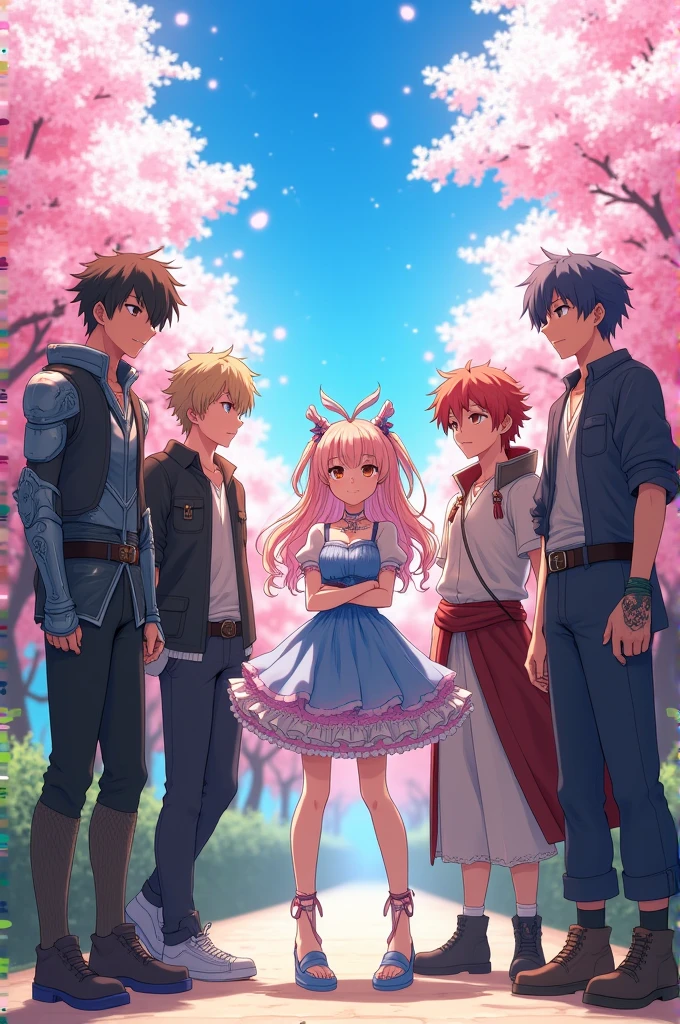 Five boys and one anime girl
