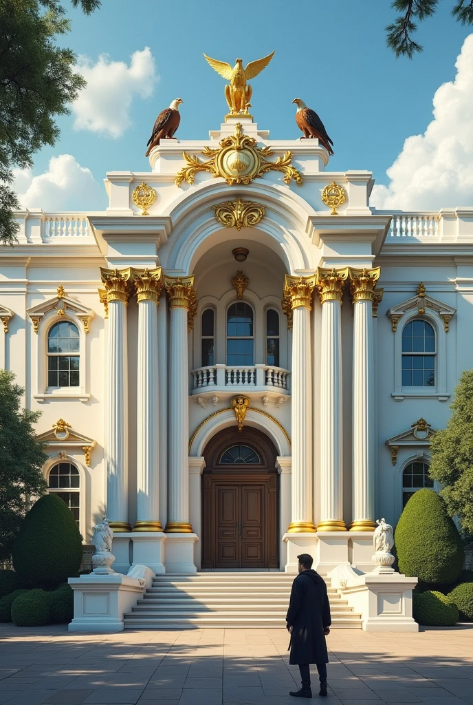 Around the corner, Evan was met with a sight that nearly took his breath away.: at the end of the street, imposing and grandiose, the Veritas Institute was built. at school, with its unmistakable architecture, it was a symphony of lines and shapes that mixed the modern with the classic. The carved eagles that guarded the college, with partially open wings, they seemed to always be on the verge of flight, as if they were watching over those who entered that sacred territory. The pure white of the walls, contrasting with the gold of the decorations, gave the place an aura that was both majestic and welcoming.
Evan of the seas, his steps frozen by the sight that seemed to have captured his soul. It was as if time had stopped, it&#39;s him, a mere observer, was on the fringes of a world that did not belong to him. A deep, quiet voice whispered inside him, a sentence imbued with a painful truth: "You are not worthy to come near, your presence here is a boldness, an intruding shadow in a place where the light does not recognize you as an equal". The words were not said, but they resonated within his mind, echoing like the sound of distant bells in an empty valley. That thought enveloped him like a mist., every particle of doubt blending into the atmosphere around you.
