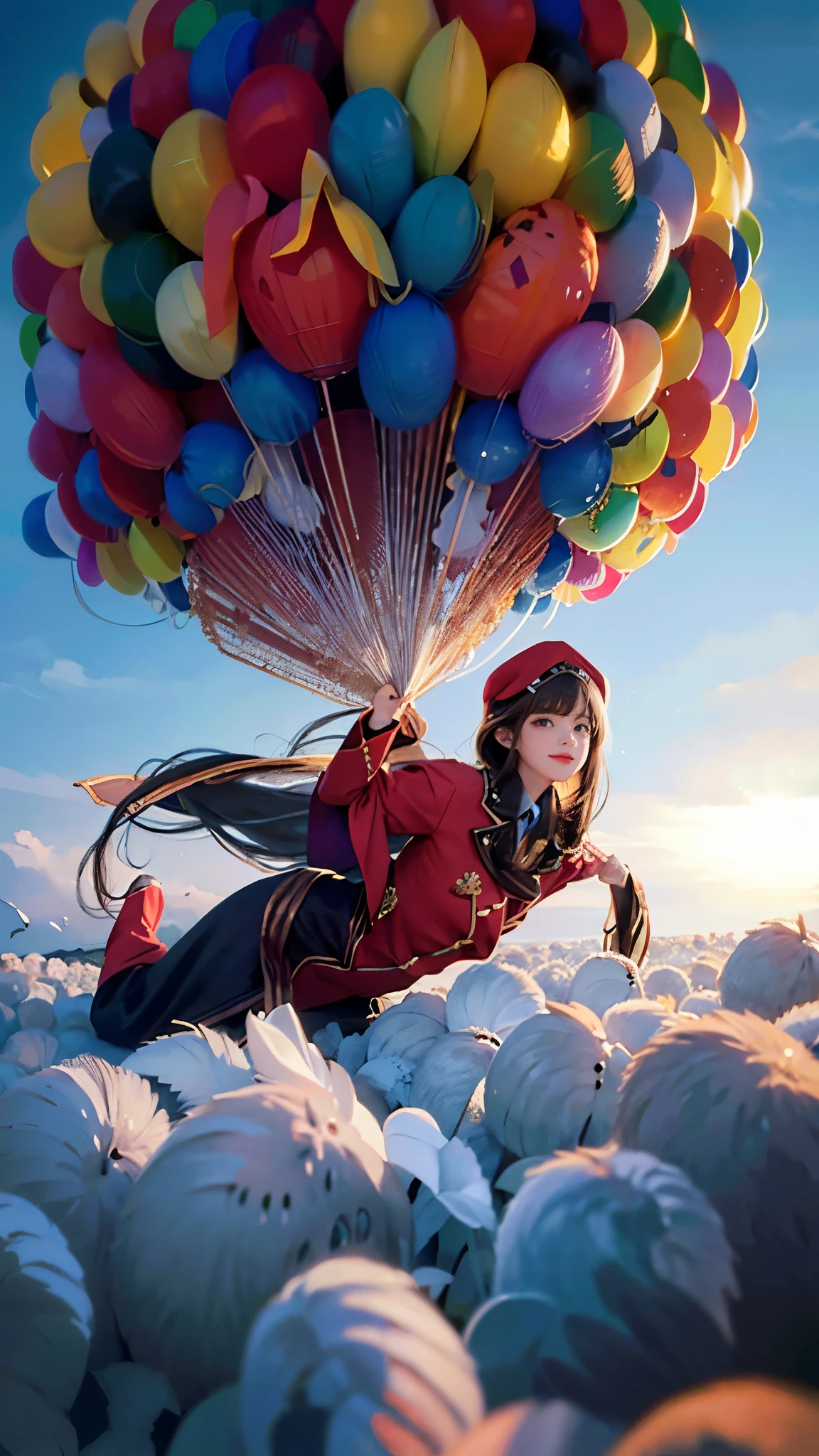 (extremely realistic), (illustration), (improved resolution), (8k), (very detailed), (Best illustration), (beautiful and delicate eyes), (best quality), (very detailed), (masterpiece ), ( wallpaper), (detailed face), alone, 1 girl, looking at viewer, fine details, detailed face, in the dark, deep shadows, low key, pure face_v1, smiling, long hair, black shawl straight hair , 46 point diagonal bangs,army costume