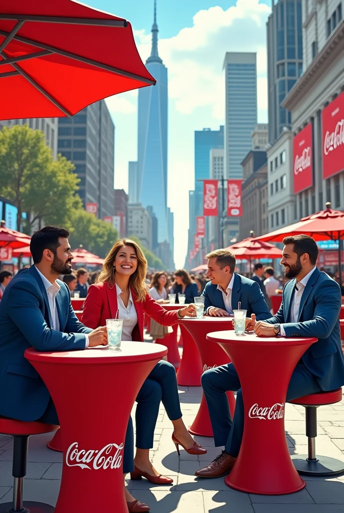 Business with Coca-Cola tables on the street