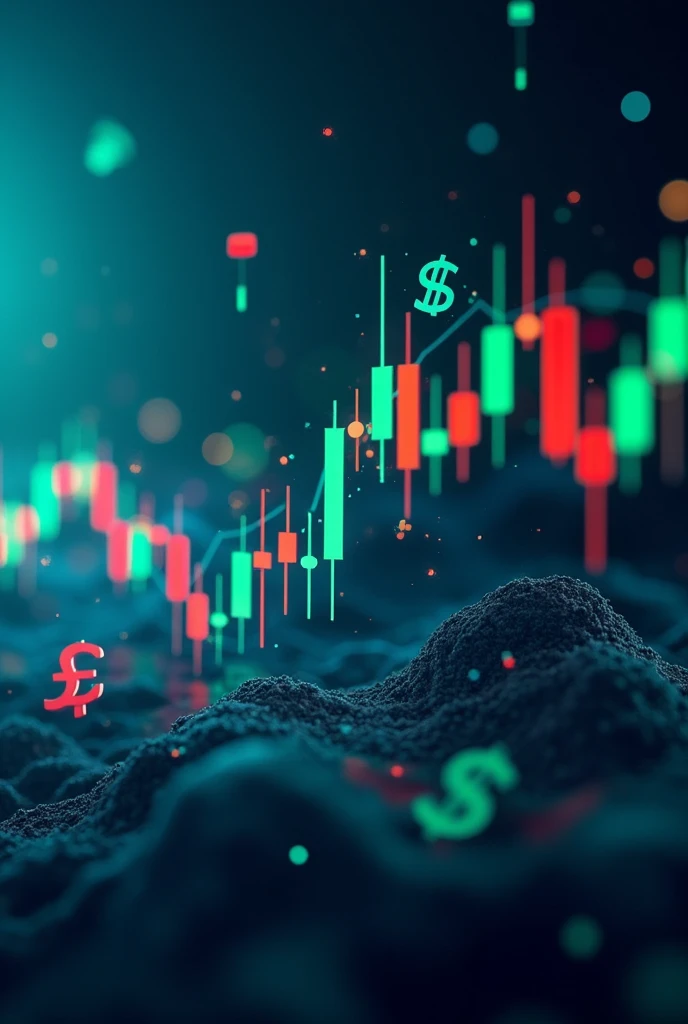 a forex background with green and red candlestick