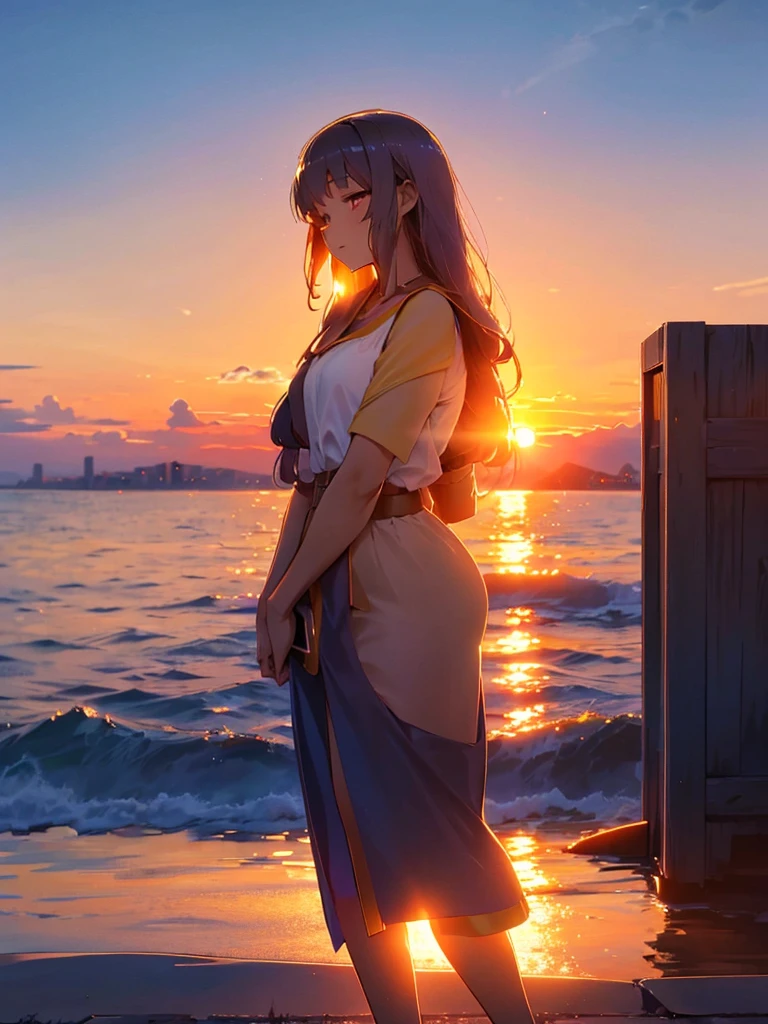 Skyline, sunset, Silhouette against a cloud background, meditation. Watching the beautiful sunset, sunset時に, sunset時, sunsetとともに, In the sunset, Nice views, Sunset view, With the sunset, sunset時に, During Golden Hour, 
