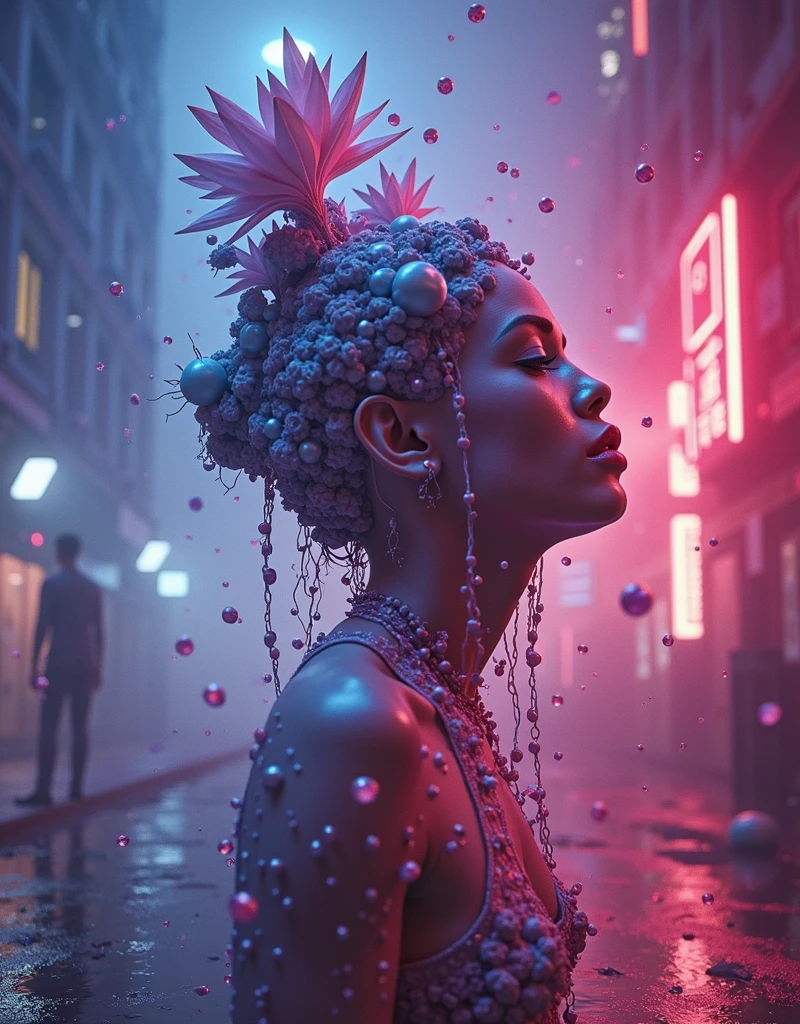 deconstruction of self, hyperrealistic surrealism, dreamscape, award winning masterpiece with incredible details, zhang kechun, a surreal vaporwave , liminal space, highly detailed, Extremely detailed futuristic, Cleveland Ohio, cinematic ,rim lighting ,octane render, wvebg1