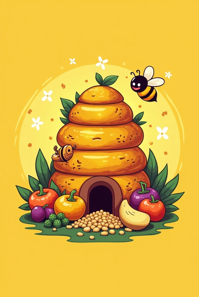 Logo for hunger hive with foods
