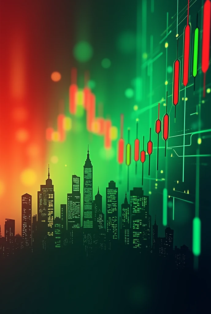 a forex background with green and red candlestick for making logo