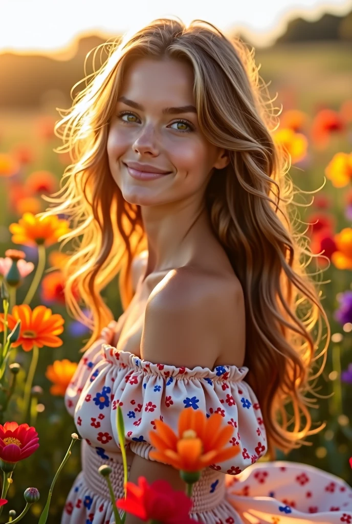 A young girl 20 age and beautiful, flowers, real photography,8k,HD 