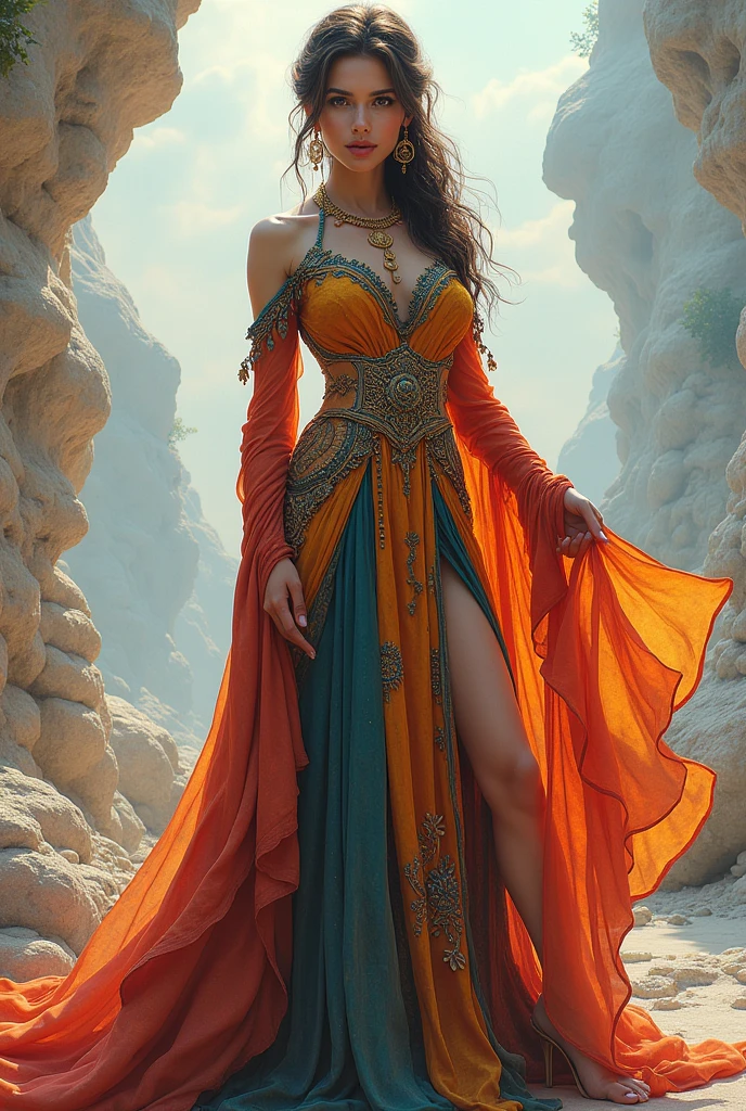((Masterpiece, best quality,edgQuality)),smile,smirk, arms along body,
edgnath, a woman in a dress ,wearing edgnath outfit