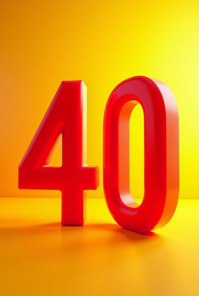 Create two images with the number 4 and the number 0 both red with a yellow-orange background