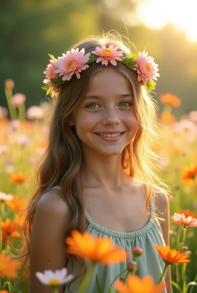 A young girl 20 age and beautiful, flowers, real photography,8k,HD video