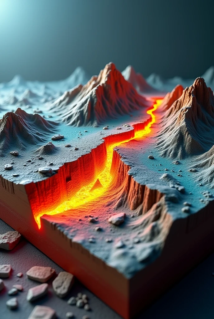 3d model of three different types of plate boundaries