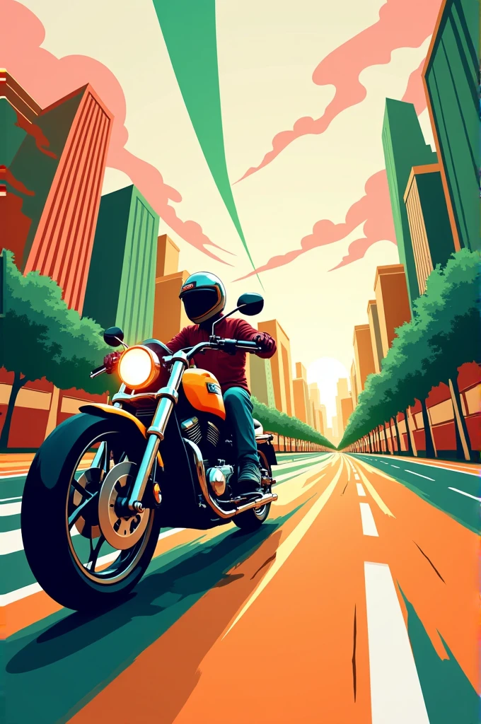 Orange, green and white motorcycle taxi banner