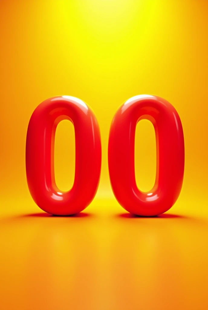Create two images with the number 0 both red with a yellow-orange background