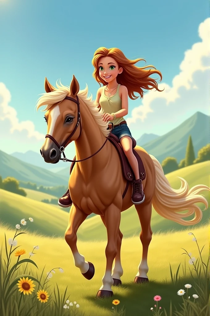 Horse Girl Nice Nature In the mouth tongue saliva