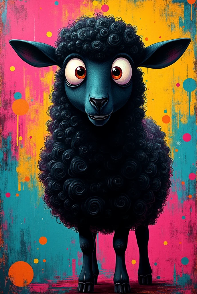 Black Sheep Spray art style Pop art style Personification