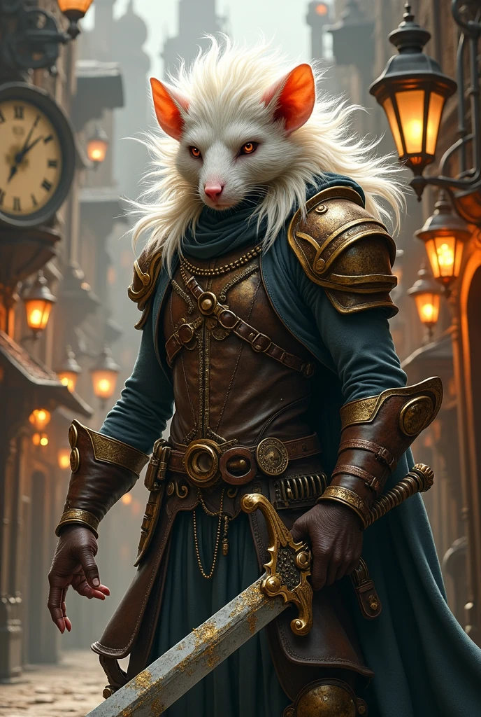 Rat Man Beastman Light Warrior White hair steampunk