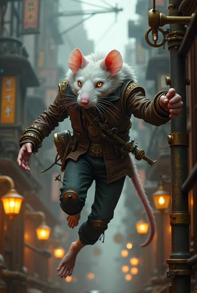 Rat Man　Beastman　Thief　White hair　steampunk