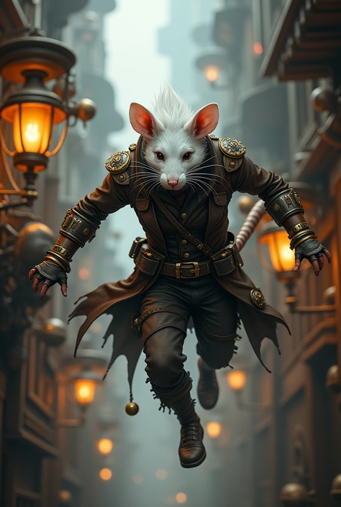 Rat Man Beastman Thief White hair steampunk