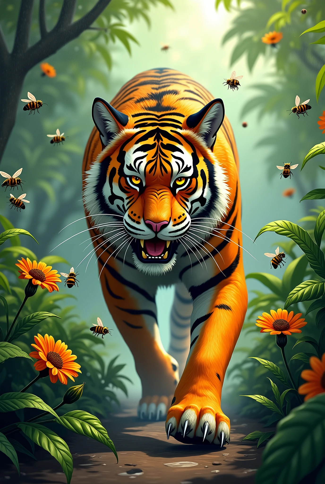 Father Cat kill 40 bees in jungle