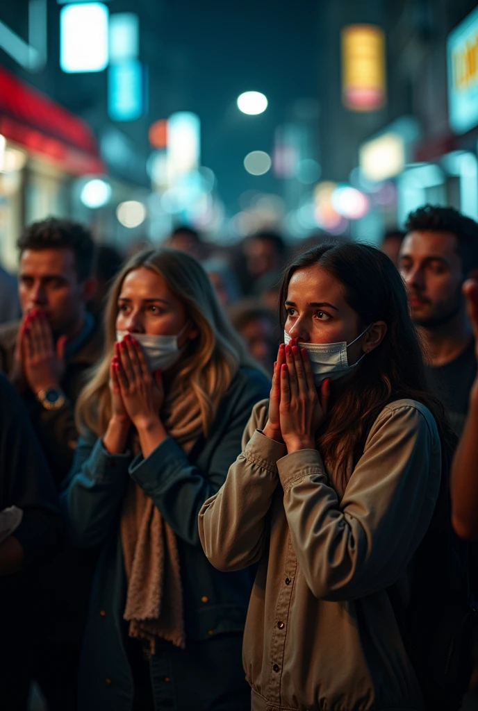 People coughing, sneezing and looking like he's suffering with a virus trying to get in