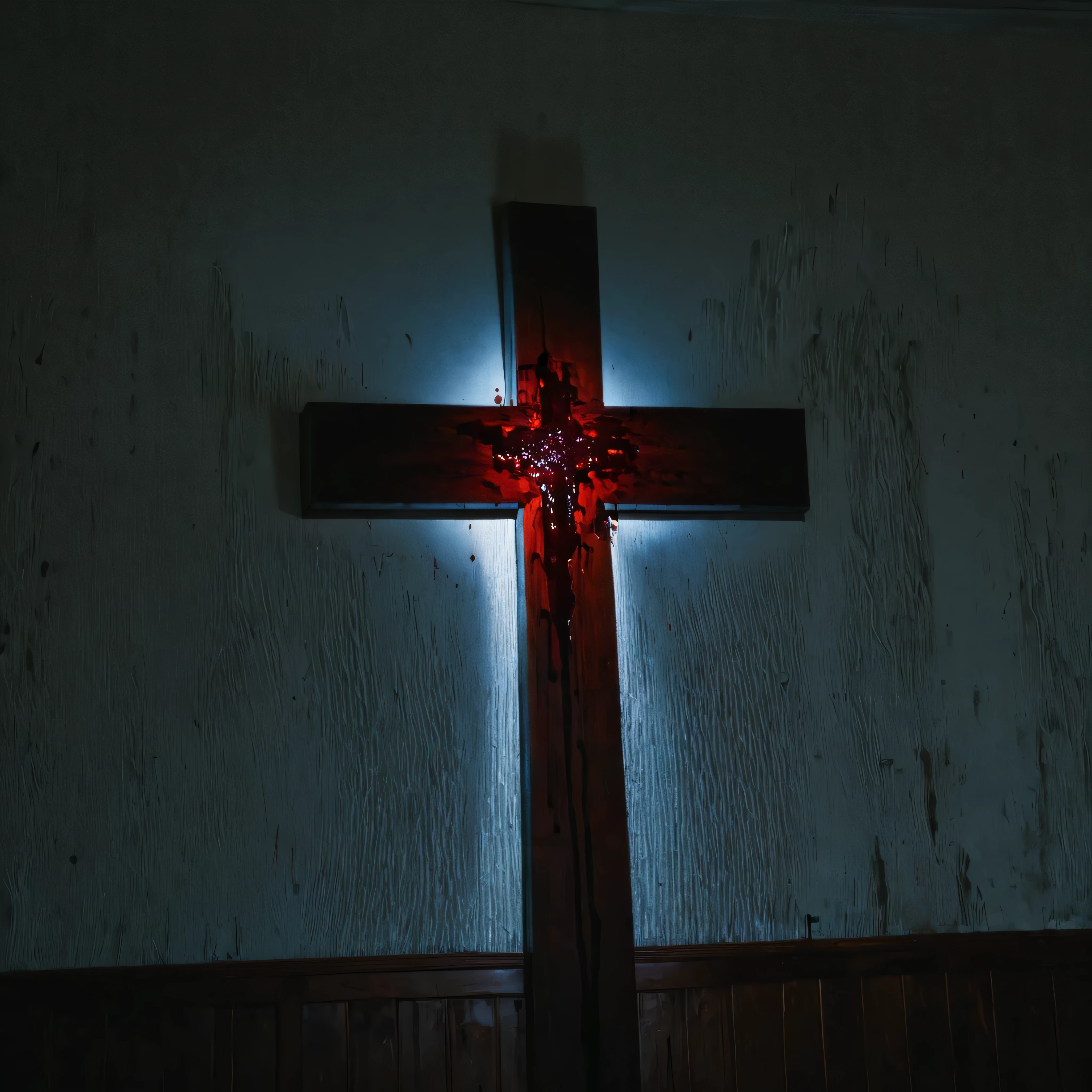 cross of christ, stained with blood