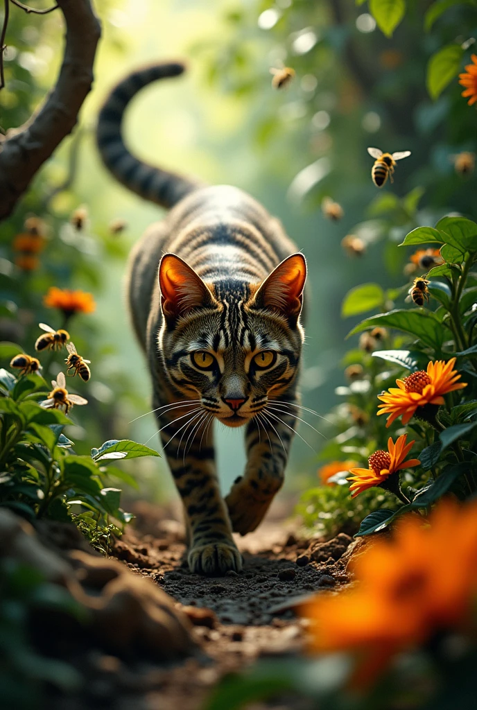 Cat kill all bees in jungle 