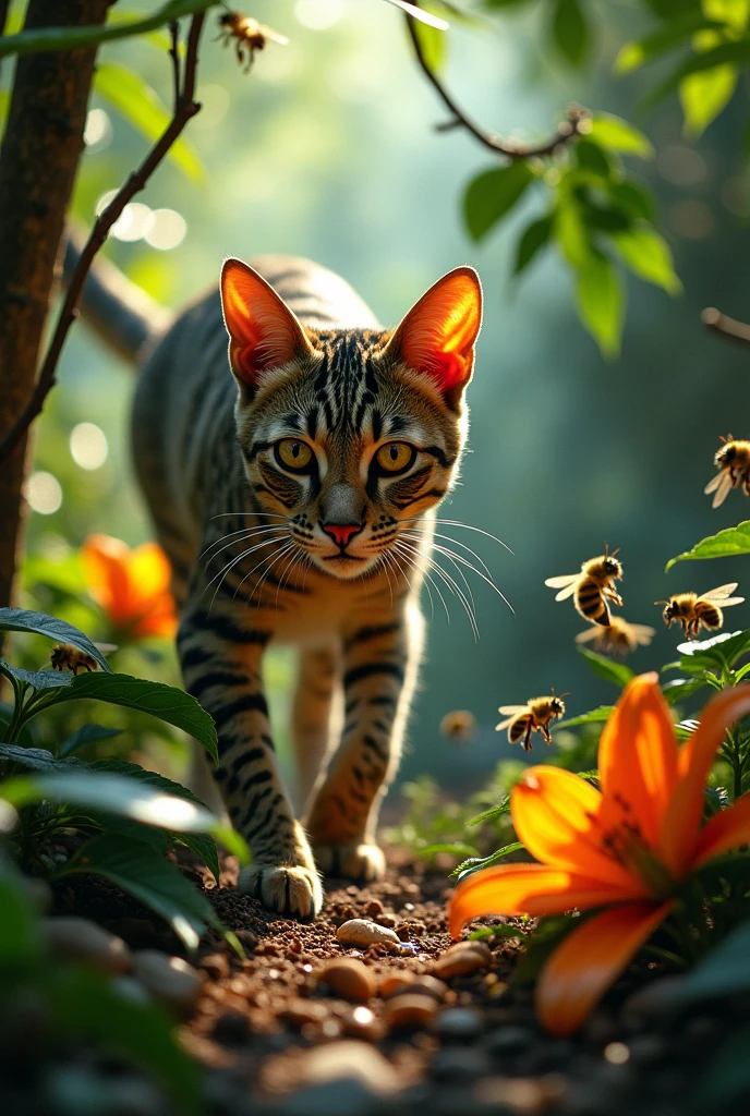 Cat kill all bees in jungle