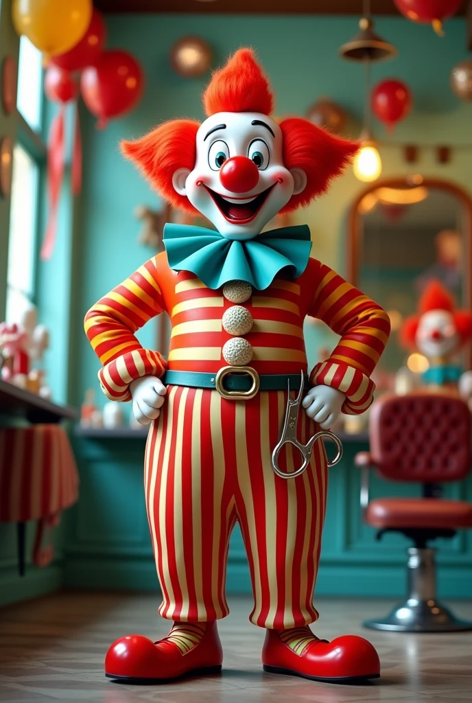 Create a barber clown