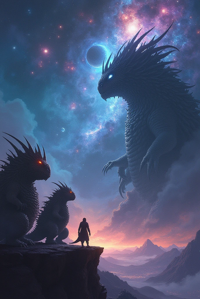 The monsters looked into the depths of the universe