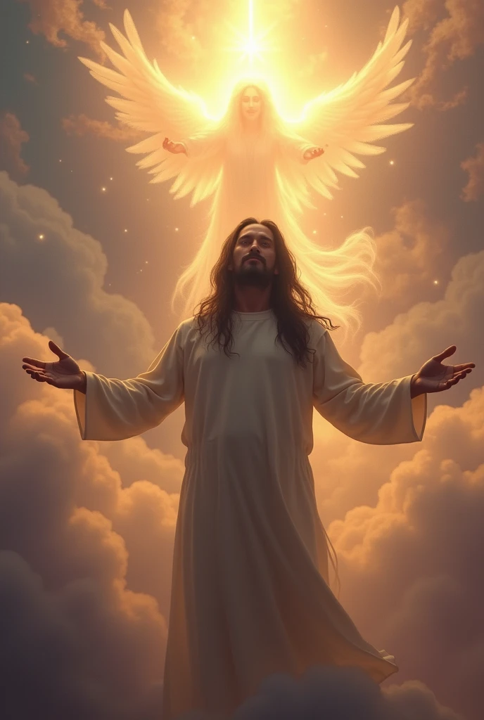 man embracing god