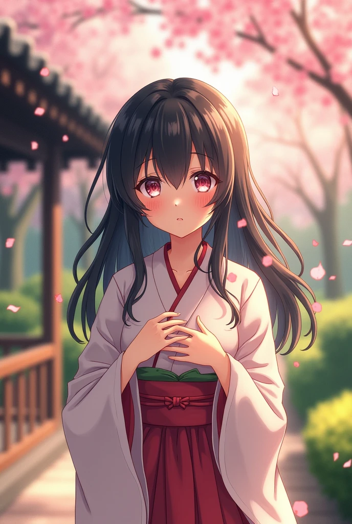 Japanese girl hiding nipples with hands

