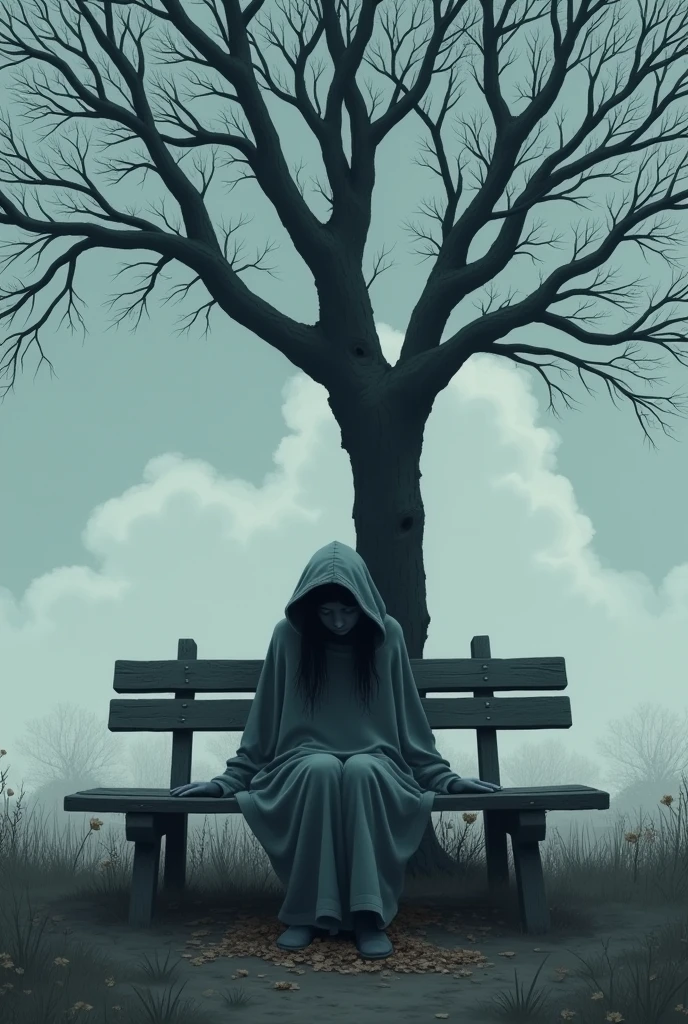 A wallpaper picture with the theme of depression and loneliness 