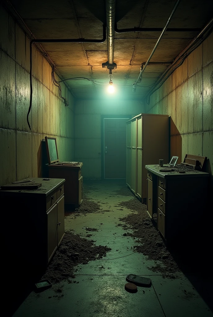 A disturbed place, looking like a basement 