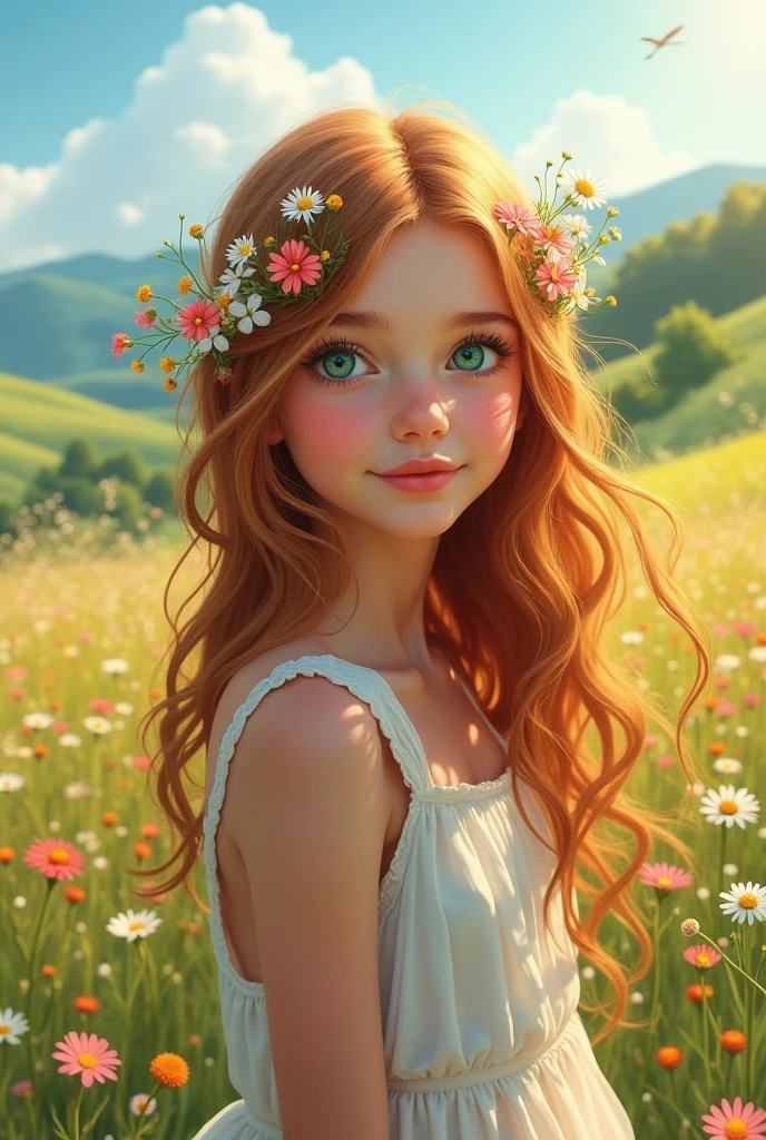 A girl looks beautiful