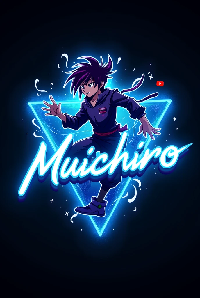 This is a gaming logo that features the name "Muichiro" in a futuristic font and a neon blue color. and demon slayer the hashira muichiro avatar, The logo also has a stylized controller icon and a YouTube play button in the background. The logo is designed to be attractive and eye-catching, and to appeal to gaming enthusiasts and YouTube viewers. I hope you like it