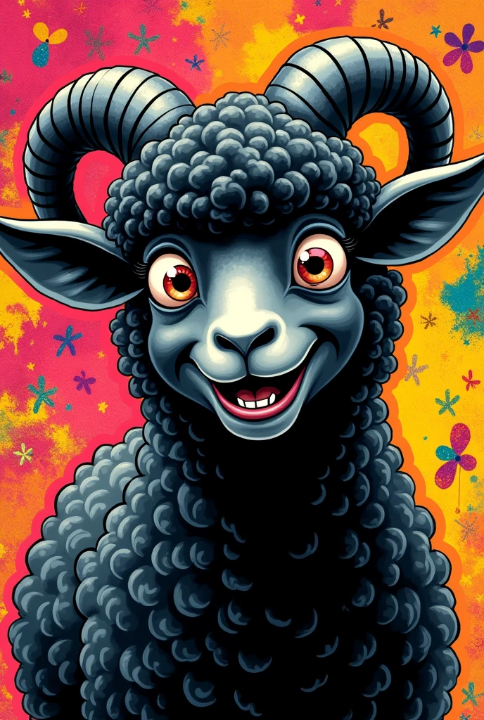 Pop Art Sheep Demon black