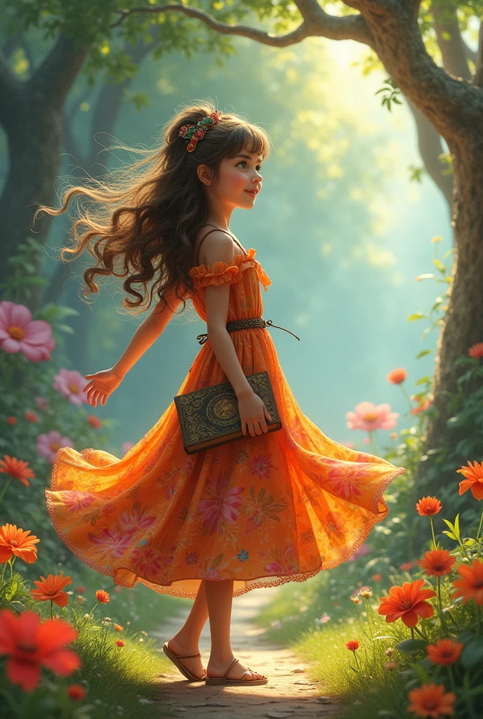 une fille jolie et jeune () d'un village dont l'apparence reflète son caractère joyeux, rêveur, sociable, danseuse, lectrice, un peu aventurière. dans un univers fantasy mais pas médiéval, il faut qu'elle ait un truc spécial chez elle. image assez réaliste