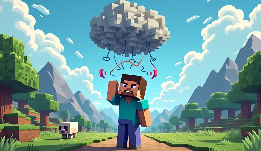 Minecraft Steve angry for bad internet
