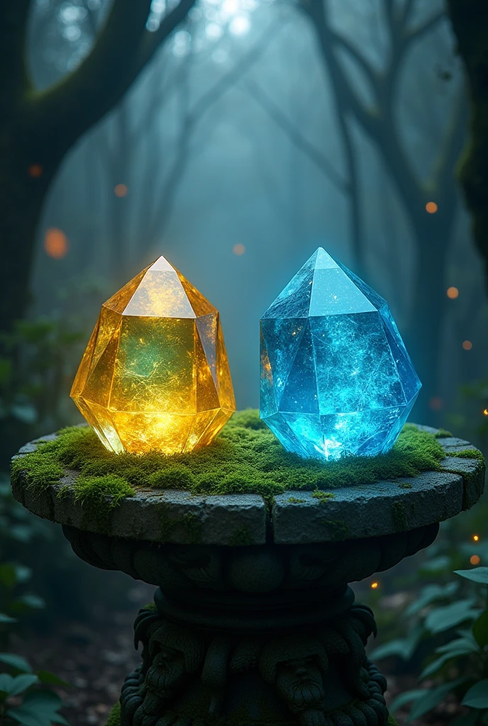 Identical gemstones, being that one is bad and the other is good