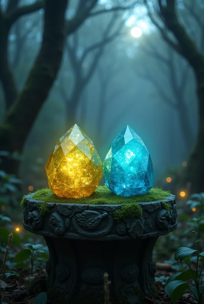 Identical gemstones, being that one is bad and the other is good