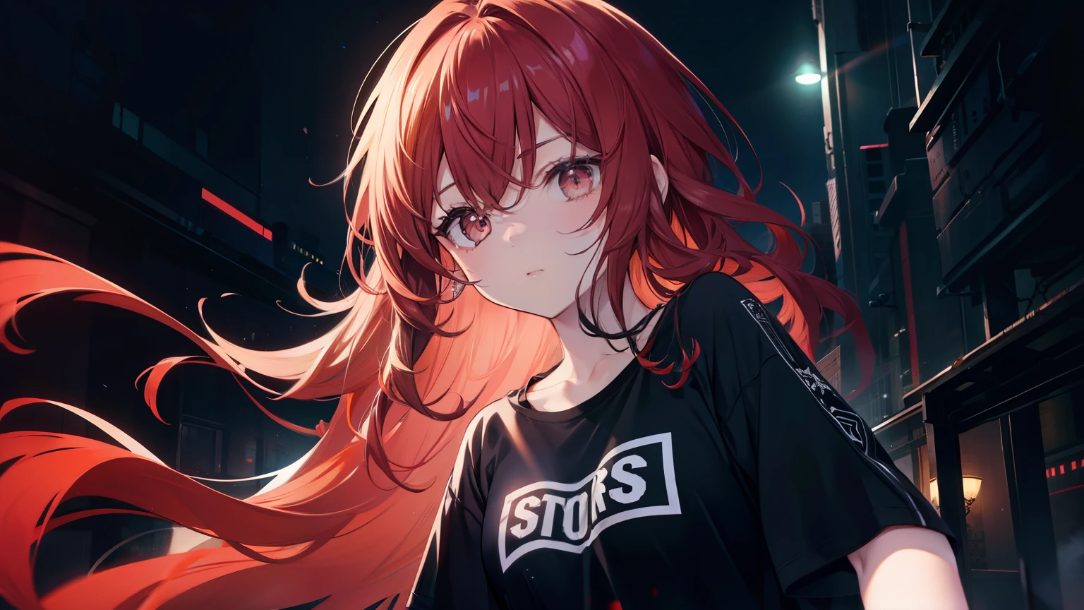 black T-shirt