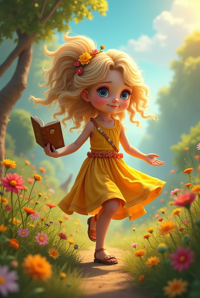 une fille jolie et jeune () d'un village dont l'apparence reflète son caractère joyeux, rêveur, sociable, danseuse, lectrice, un peu aventurière. dans un univers fantasy mais pas médiéval, il faut qu'elle ait un truc spécial chez elle. image assez réaliste avec une particularité physique visible, pas un personnage fantastique elle est humaine